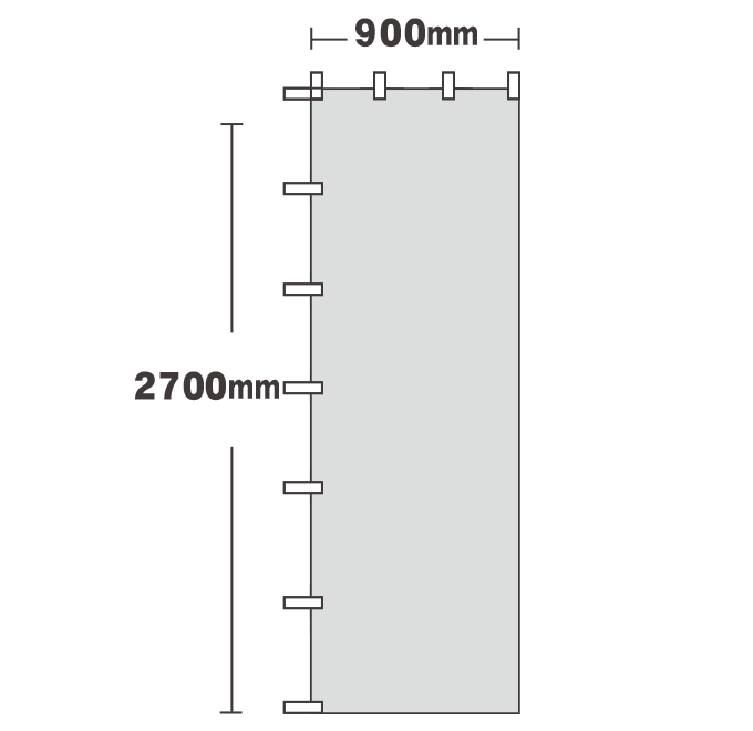 【のぼりデザイン】オリジナルのぼり旗 ジャンボのぼり　900mm×2700mm
